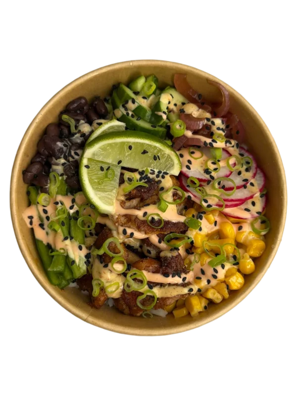 Cilantro lime chicken burrito bowl meal prep