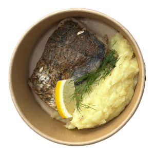 Healthy hake fuel bowl by Grab A Bite