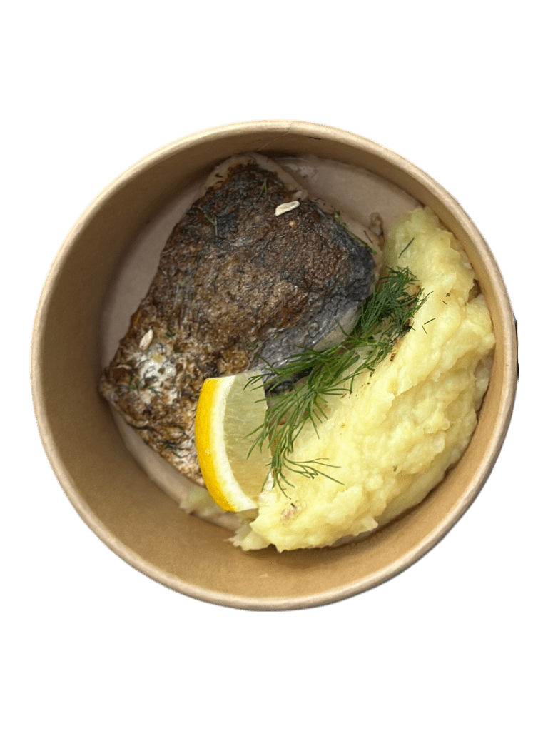 Healthy hake fuel bowl by Grab A Bite